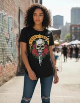 Camiseta Baby Look Feminina Guns N' Roses Banda Blusa Bo522 BRC