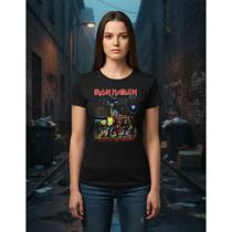 Camiseta Baby Look Feminina Iron Maiden Live After Death