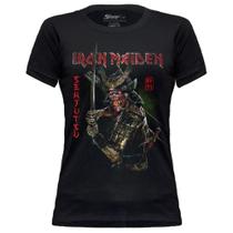 Camiseta Baby Look Feminina Iron Maiden Rock Estiloso Marca Stamp Algodão