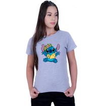 Camiseta Baby Look Feminina Lilo Stitch Hawaiano