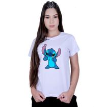 Camiseta Baby Look Feminina Lilo Stitch Linguinha