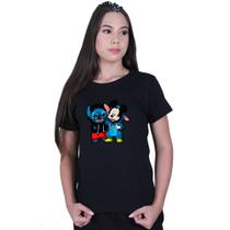 Camiseta Baby Look Feminina Lilo Stitch Mickey Mouse Camiseta Baby Look Feminina Lilo Stitch Mickey Mouse