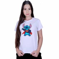 Camiseta Baby Look Feminina Lilo Stitch Super Homen