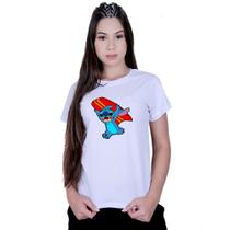 Camiseta Baby Look Feminina Lilo Stitch Surf - Lafre