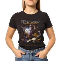 Camiseta Baby Look Feminina Michael Myers Halloween Camiseta Baby Look Feminina Michael Myers Halloween