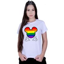 Camiseta Baby Look Feminina Mickey Colorido LGBT - Lafre