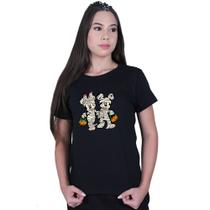 Camiseta Baby Look Feminina Mickey Minnie Halloween Camiseta Baby Look Feminina Mickey Minnie Halloween