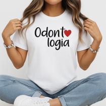 Camiseta Baby Look Feminina Odontologia com Coração