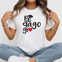 Camiseta Baby Look Feminina Pedagogia Estampa Criativa para Educadoras