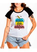 Camiseta Baby look feminina professora dia dos professores ensinar