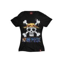 Camiseta Baby Look Feminina - Skull One Piece Camiseta Baby Look Feminina - Skull One Piece