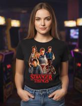 Camiseta Baby Look Feminina Stranger Things Algodao Mode1 Camiseta Baby Look Feminina Stranger Things Algodao Mode1