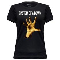 Camiseta Baby Look Feminina System of a Down Estilo Rock Stamp Oficial Algodão