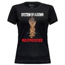Camiseta Baby Look Feminina System of a Down Estilo Rock Stamp Oficial Algodão