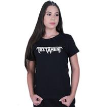 Camiseta Baby Look Feminina Testament Rock