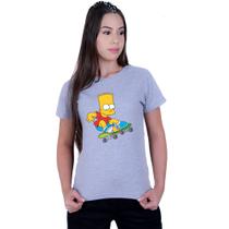 Camiseta Baby Look Feminina The Simpsons Bart Skate