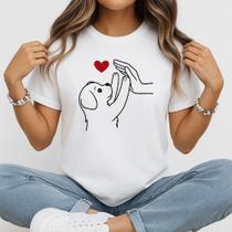 Camiseta Baby Look Feminina Toque de Mão e Patinha