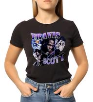 Camiseta Baby Look Feminina Travis Scott 100% Algodao Mode1