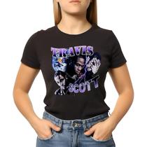 Camiseta Baby Look Feminina Travis Scott 100% Algodao Mode1 Camiseta Baby Look Feminina Travis Scott 100% Algodao Mode1