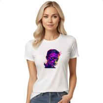 Camiseta Baby Look Frankstein Neon Art Face Camiseta Baby Look Frankstein Neon Art Face
