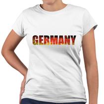 Camiseta Baby Look Germany Bandeira Escrita Alemanha