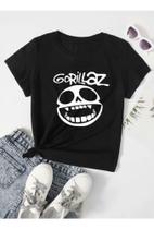 Camiseta Baby Look Gorillaz Banda De Rock - Nessa Stop