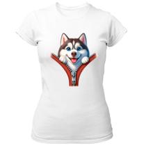 Camiseta Baby Look Husky no Ziper