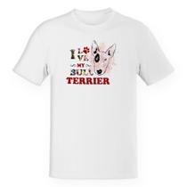 Camiseta Baby Look I love my Bull Terrier