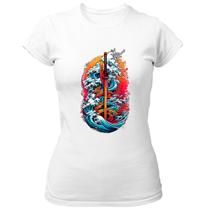 Camiseta Baby Look Ka tana colorful japao artwork