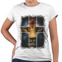 Camiseta Baby Look Leão da Tribo de Judá Cruz Evangélica - Web Print Estamparia
