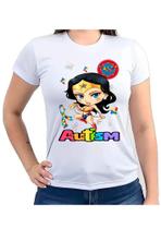Camiseta Baby look mamãe de autista espectro autismo maravilha