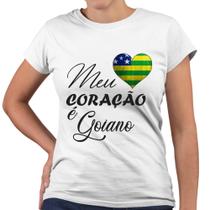 Camiseta Baby Look Meu Coração é Goiano Bandeira