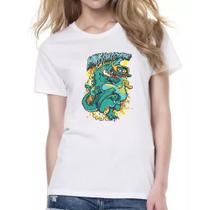 Camiseta Baby Look Monstro Wave Im Coming