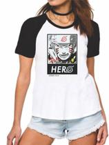 Camiseta Baby Look Naruto Face Hero