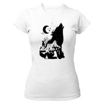 Camiseta Baby Look Night Wolf