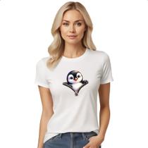 Camiseta Baby Look Pinguin no ziper
