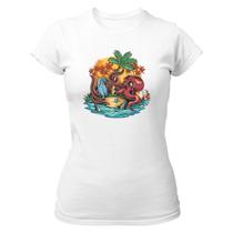 Camiseta Baby Look Polvo na ilha