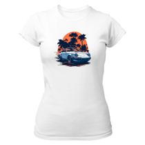 Camiseta Baby Look Porsche Branco Sunset Camiseta Baby Look Porsche Branco Sunset