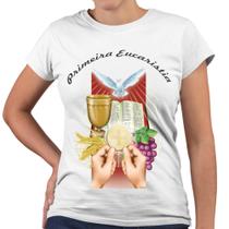 Camiseta Baby Look Primeira Eucaristia Jesus Comunhão - Web Print Estamparia
