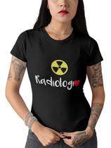 Camiseta Baby Look Radiologia Curso Profissão Feminina Preto