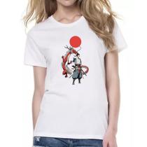 Camiseta Baby Look Samurai Dragao sol nascente