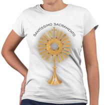 Camiseta Baby Look Santíssimo Sacramento Eucaristia Ícone Religiosa