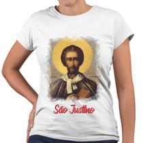 Camiseta Baby Look São Justino Religiosa Igreja