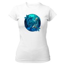 Camiseta Baby Look Signo de peixes logo de luxo