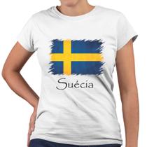 Camiseta Baby Look Suécia Bandeira País