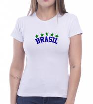 Camiseta Baby Look T-Shirt Brasil Copa do Mundo Futebol Torcida