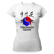 Camiseta Baby Look Taekwondo Fighter Yin-Yang