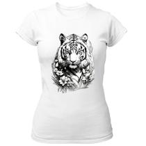 Camiseta Baby Look Tigre albino