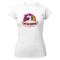 Camiseta Baby Look Unicório Não sou obrigada Camiseta Baby Look Unicório Não sou obrigada