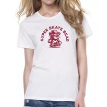 Camiseta Baby Look Urso super skate